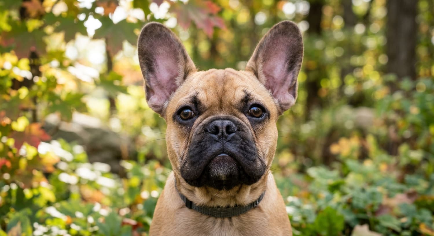 Close-up of a French Bulldog face showing the flat muzzle and facial folds
