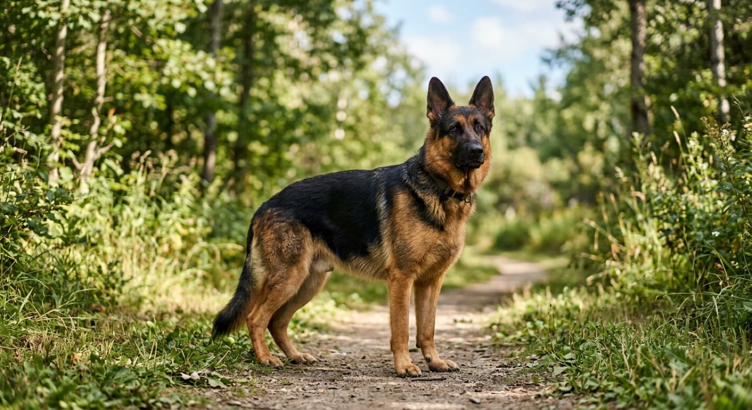 A German Shepherd being examined at a Montreal veterinary clinic