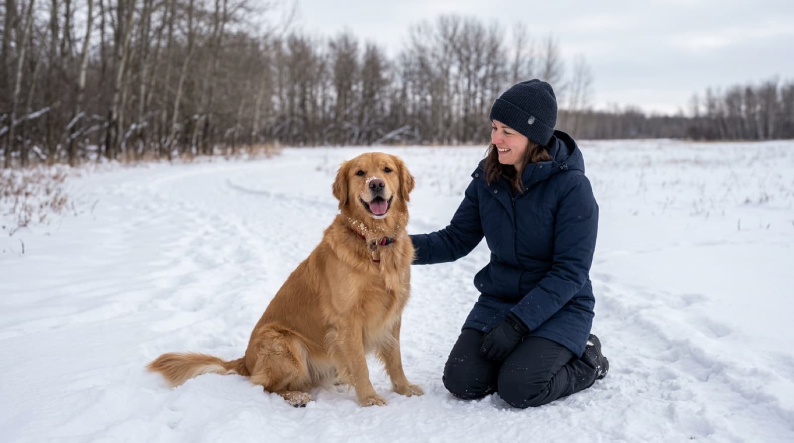 A Golden Retriever in a Montreal park