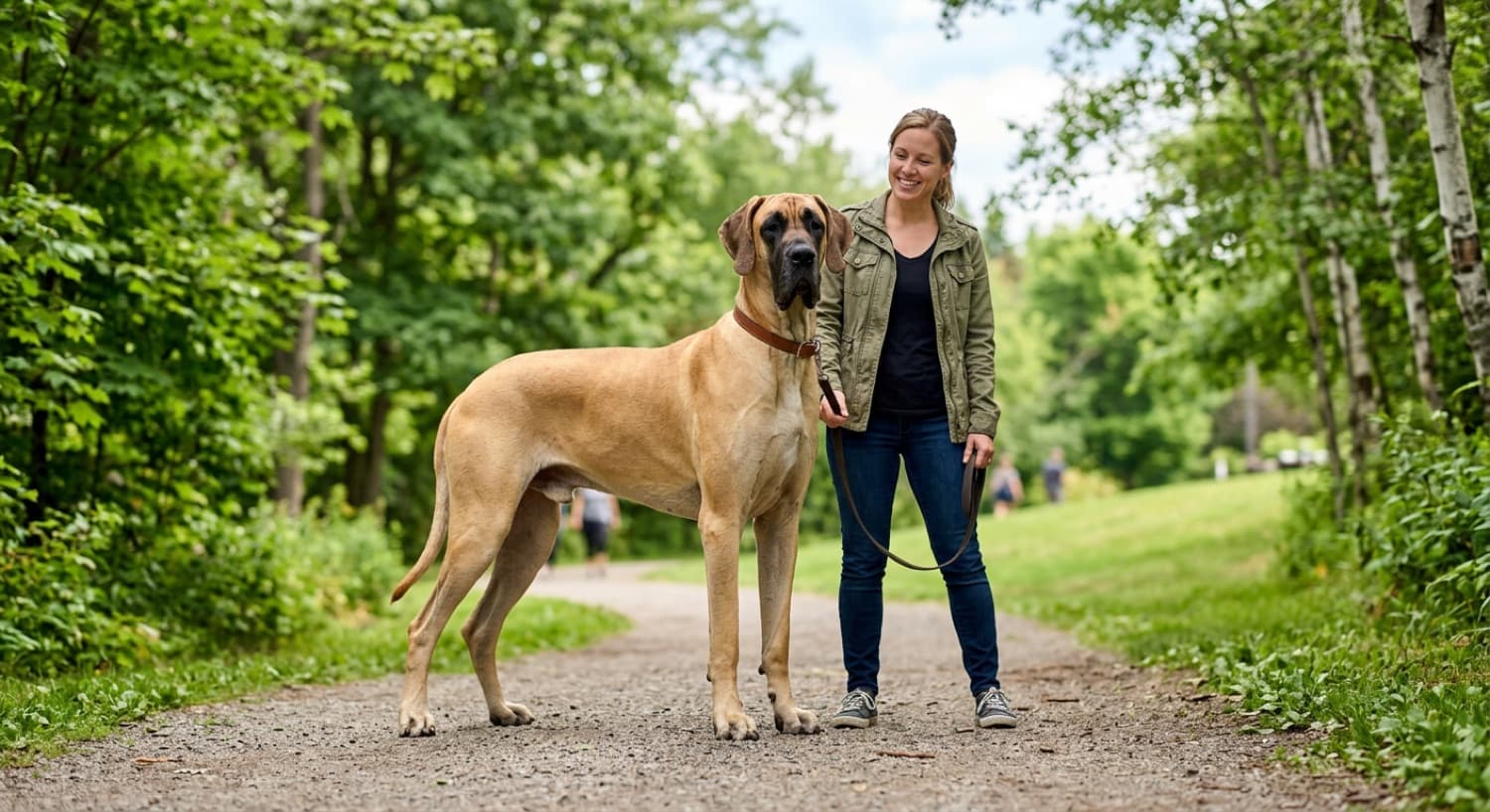 A Great Dane on a walk in Ottawa