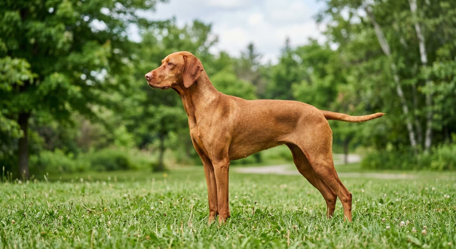A Vizsla being examined at a Vancouver veterinary clinic
