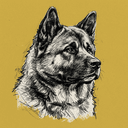 Akita rescue dog illustration