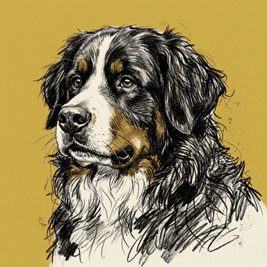 Bernese Mountain Dog illustration