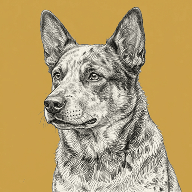 Australian Cattle Dog (Blue Heeler) illustration