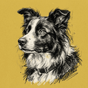 Border Collie rescue dog illustration