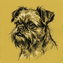 Brussels Griffon rescue dog illustration