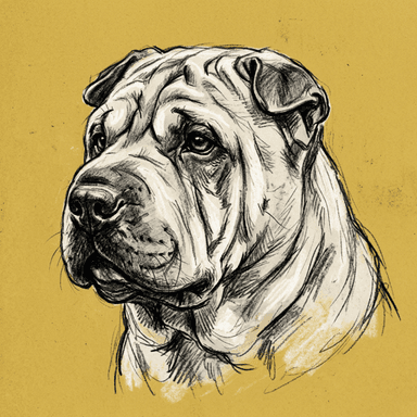 Chinese Shar-Pei illustration
