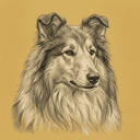 Collie rescue dog illustration