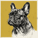 French Bulldog rescue dog illustration