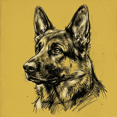 German Shepherd illustration