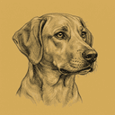 Hound Mix rescue dog illustration