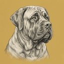 Mastiff rescue dog illustration