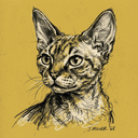 Devon Rex rescue cat illustration