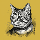 Domestic Shorthair rescue cat illustration