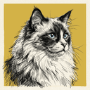 Ragdoll rescue cat illustration