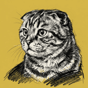 Scottish Fold rescue cat illustration