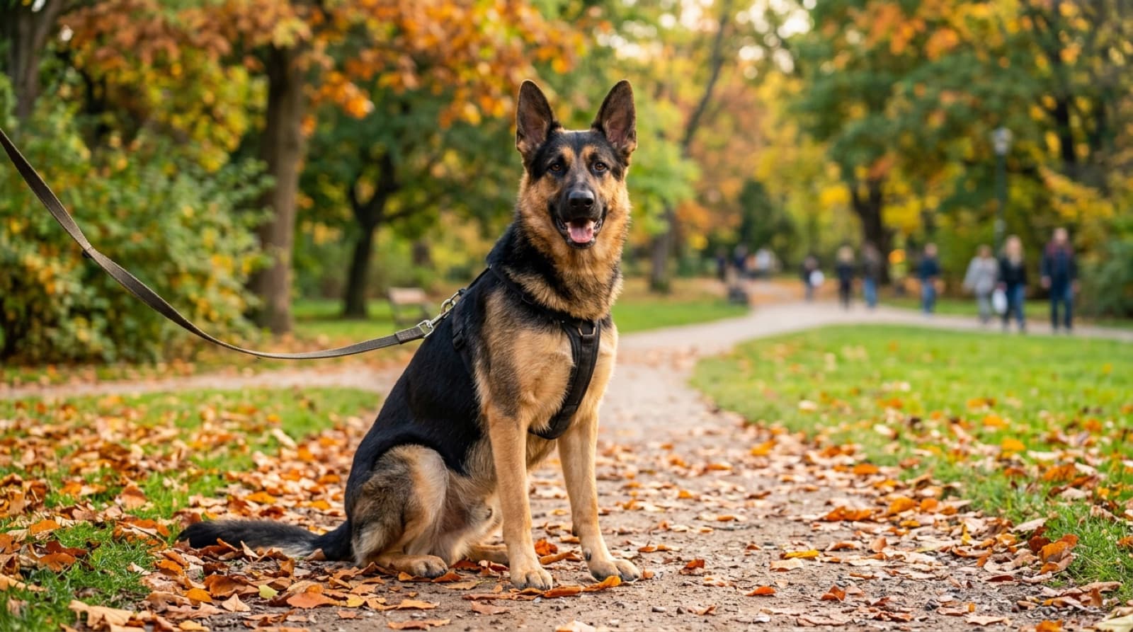 A German Shepherd in a Montreal park