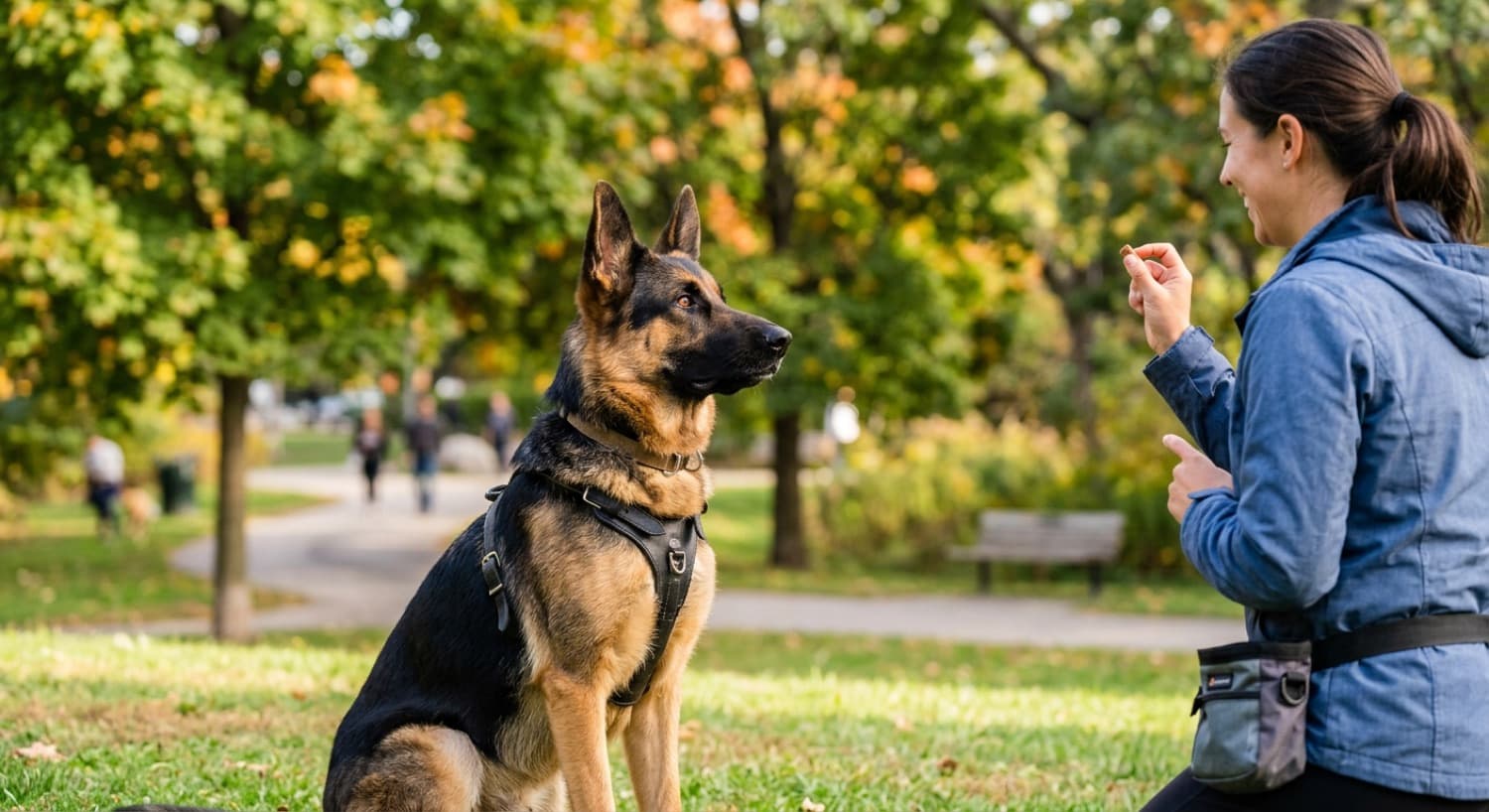 A German Shepherd in a training session in Montreal
