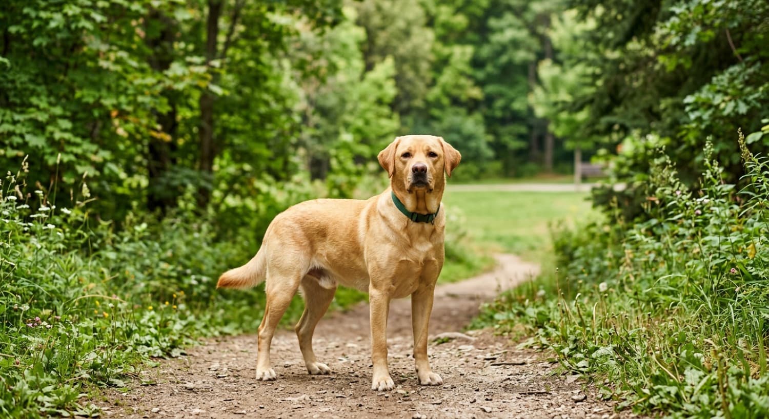A Labrador Retriever being examined at a Montreal veterinary clinic