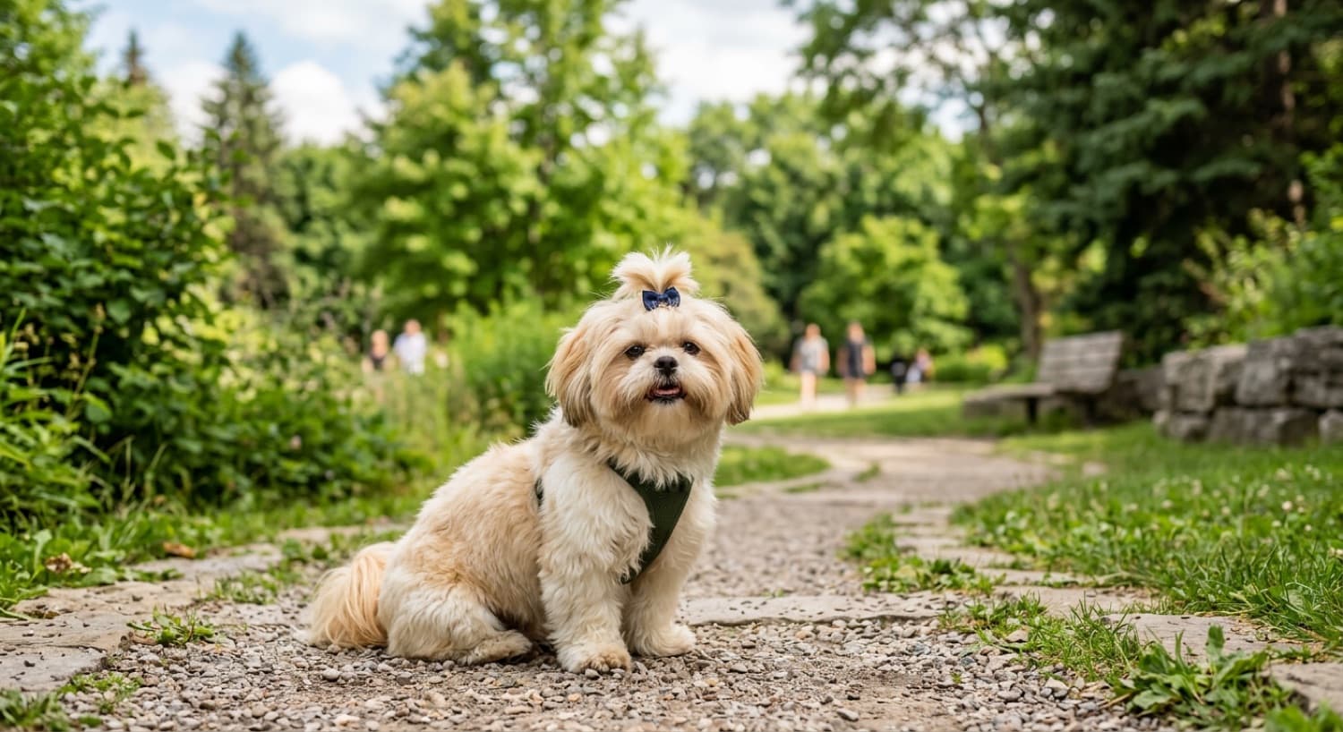 A Shih Tzu on a walk in Ottawa