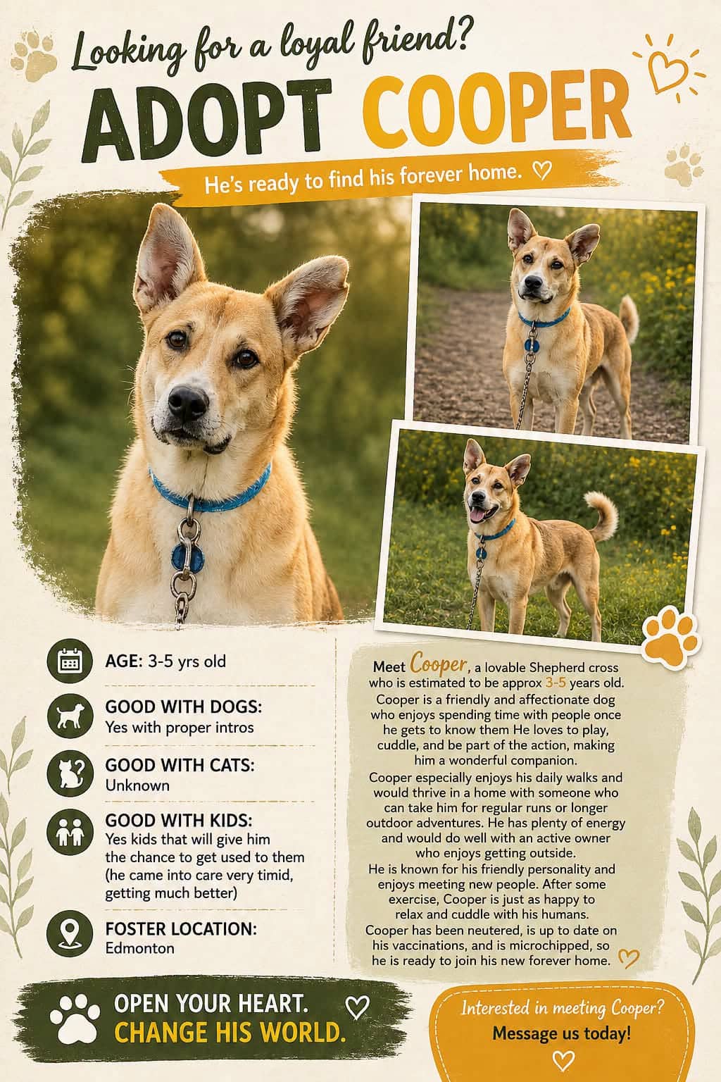 Cooper - Shepherd Mix available for adoption