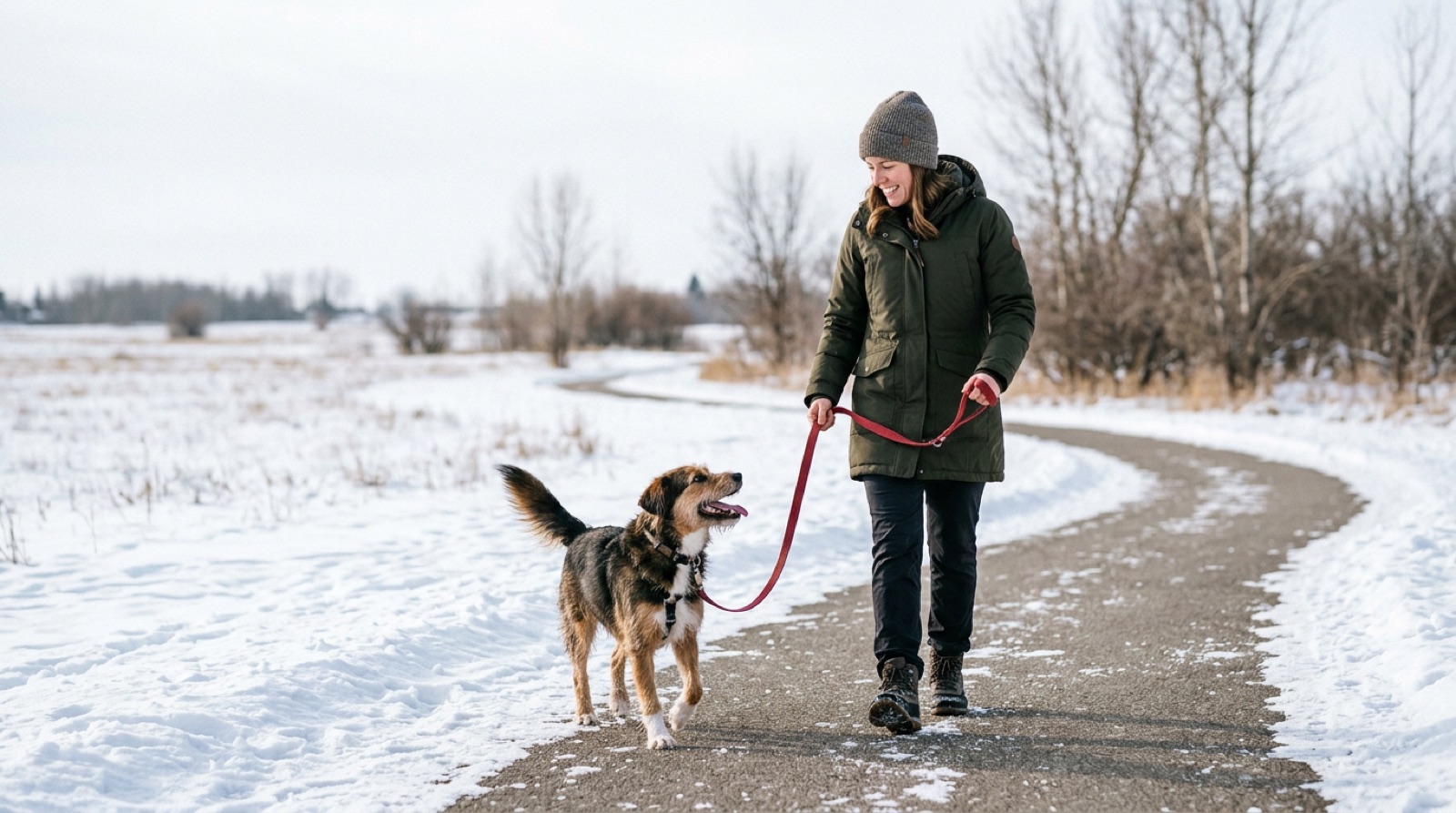 A rescue dog meeting a new family at a Lloydminster shelter on the Alberta Saskatchewan border