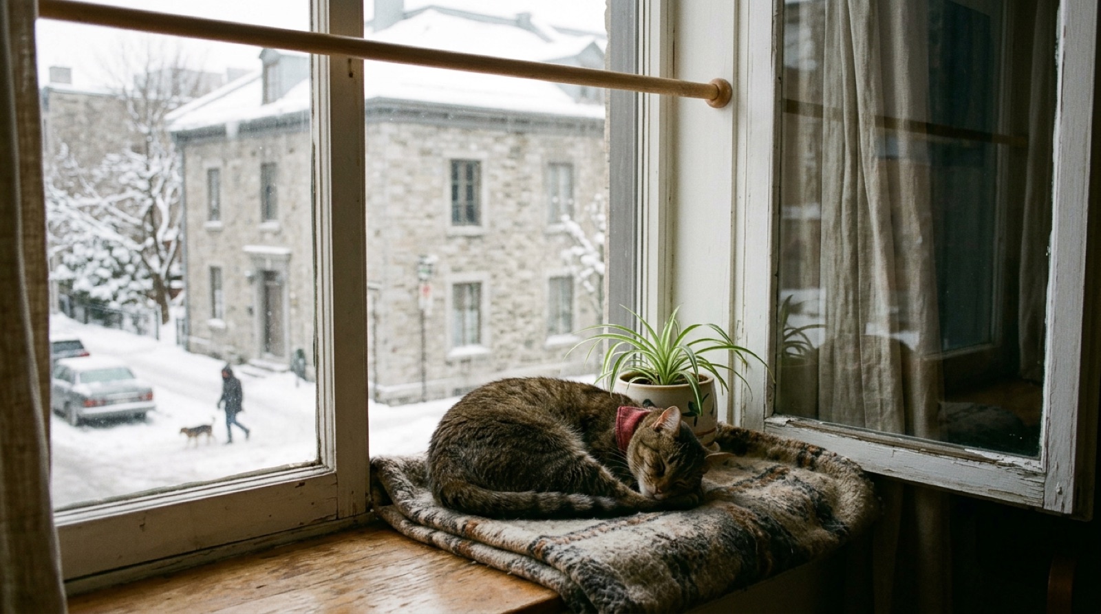 Adopted cat relaxing at home in Ottawa