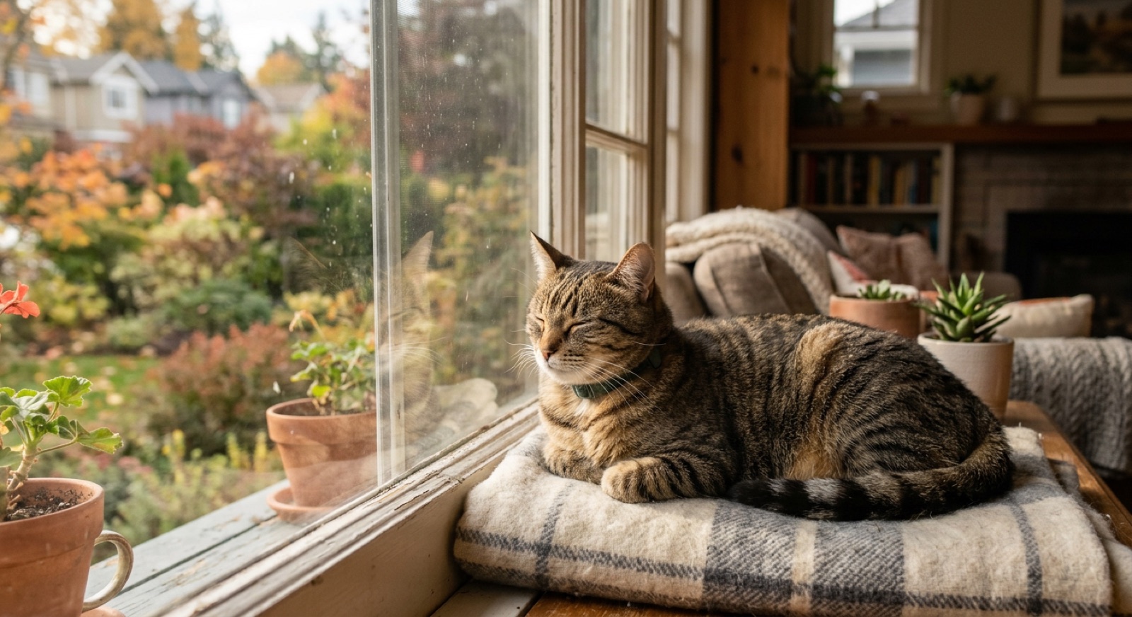 A cat at home in Victoria, waiting for a responsible rehoming match