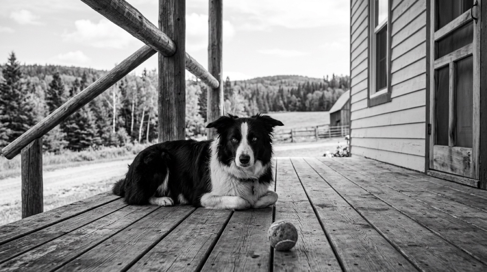 A Border Collie at home in Canada, waiting for a responsible rehoming match