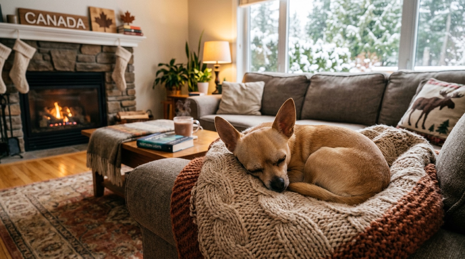A Chihuahua at home in Canada, waiting for a responsible rehoming match