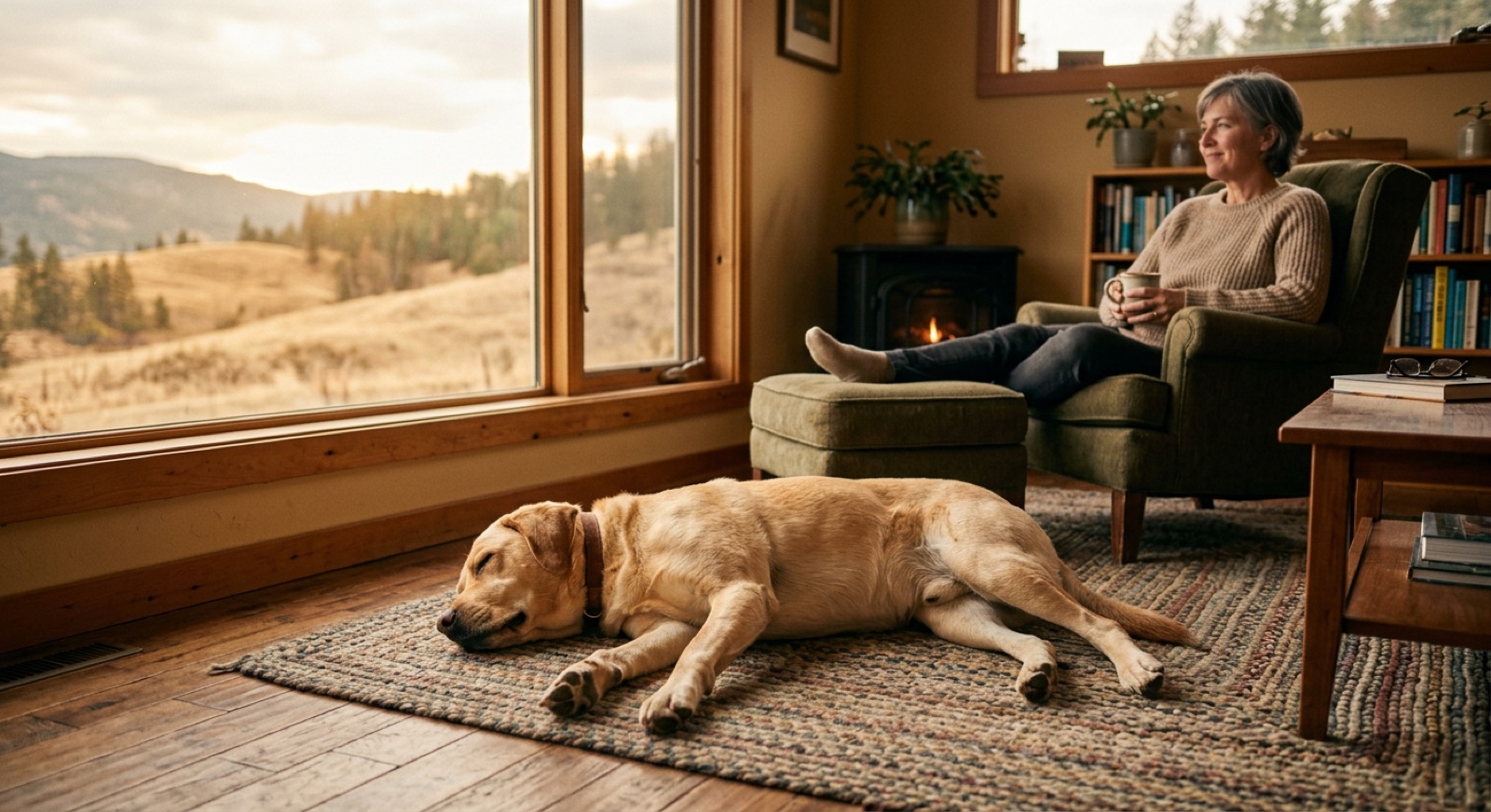 A dog at home in Kamloops waiting for a responsible rehoming match