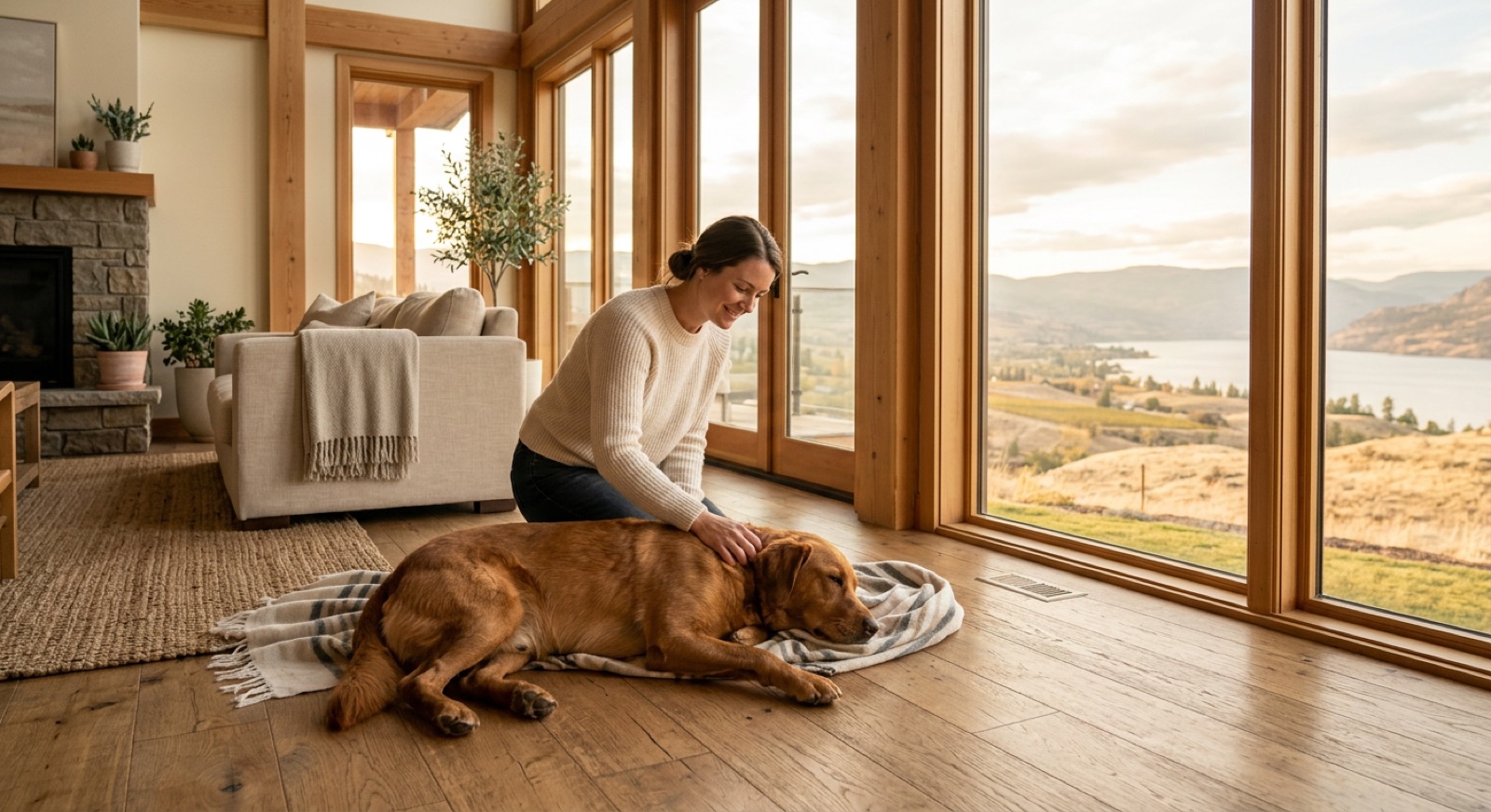 A dog at home in Kelowna waiting for a responsible rehoming match