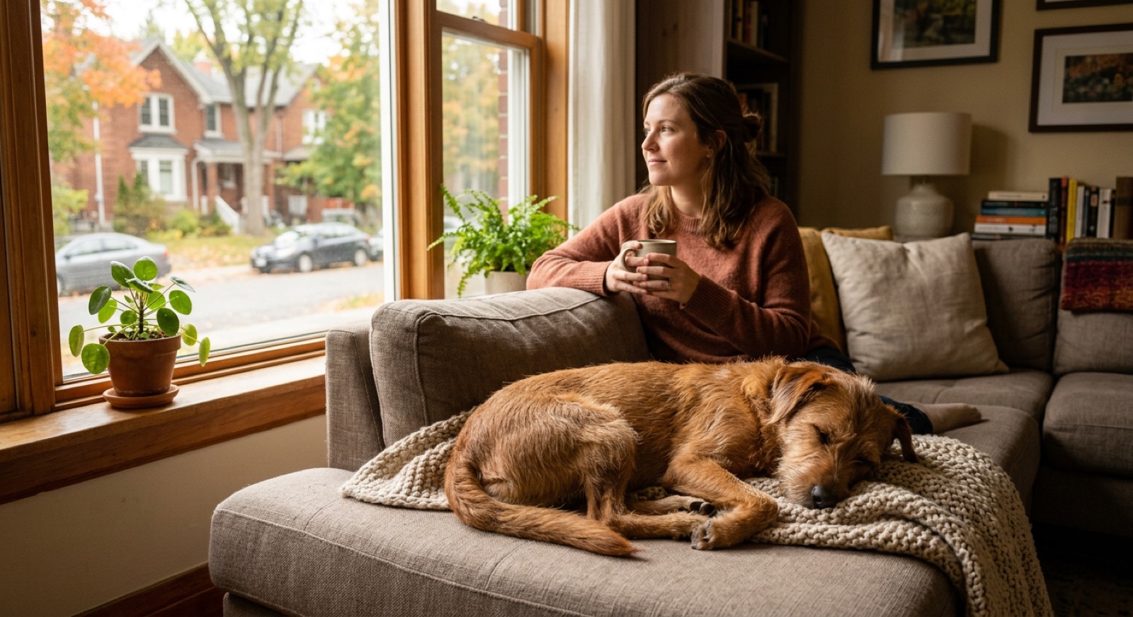 A dog at home in Ottawa waiting for a responsible rehoming match