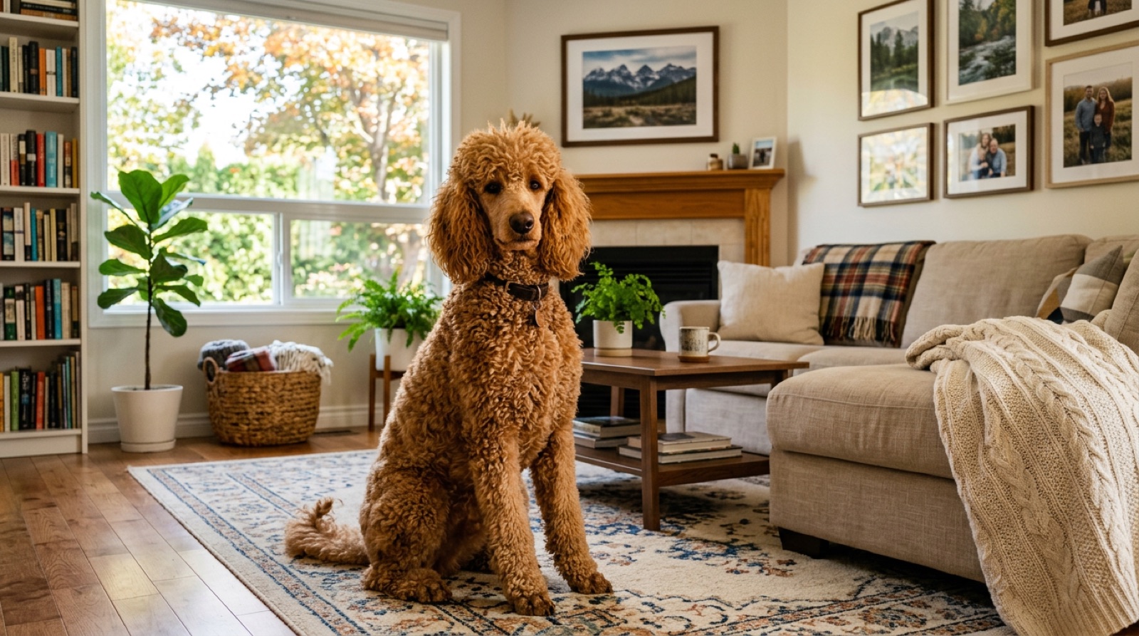 A Poodle at home in Canada, waiting for a responsible rehoming match