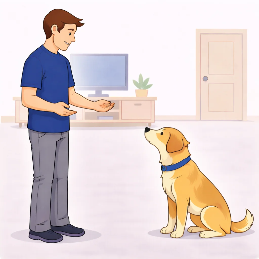 Person showing open palms face up hand signal for the drop it command